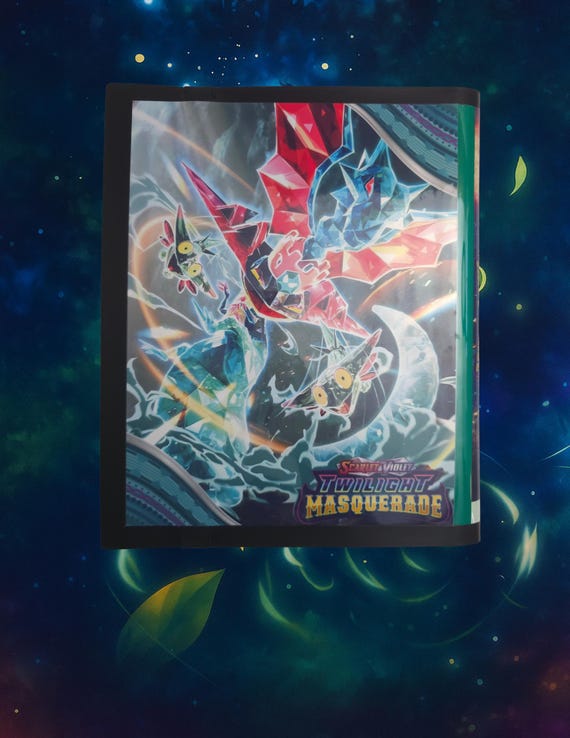 twilight trading card binder Handmade Pokémon Masquerade – Holds 360 Cards Twilight Masquerade: 4-Pocket Binder Twilight