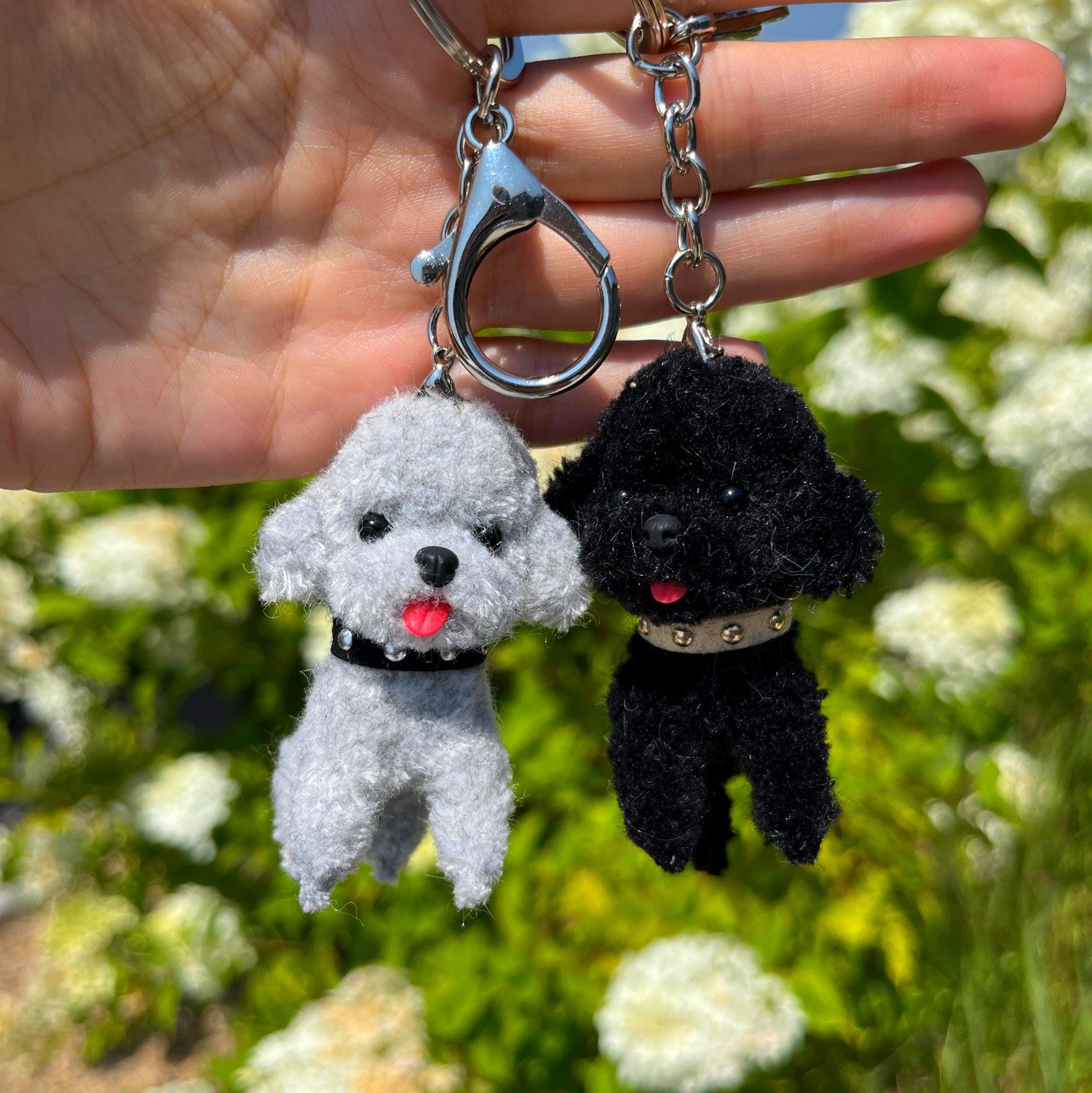 Handmade Mini Poodle Keychain – Fluffy Dog Bag Charm Accessory - Etsy