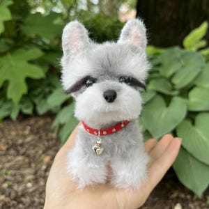 Handmade Schnauzer Figurine – Cute Dog Decoration, Cute Animal Accessory for Gifts or Display