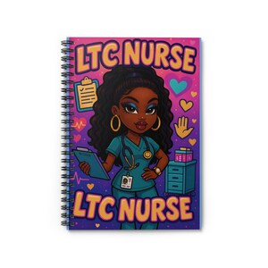 Vibrant Nurse Spiral Notebook, LTC Nurse Gift, Healthcare Journal, Cute Nurse Stationery, Medical Professional Notebook