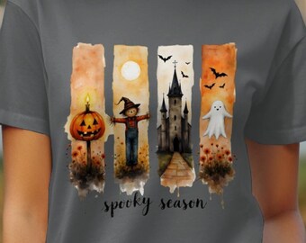 Spooky Season Png, Vintage Halloween Ghost Png, Coquette Fall Pumpkin Shirt Design, Halloween Brushstroke Sublimation, Witchy Vibes Png