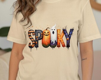Spooky Halloween T-Shirt, Spooky Digital Art, Ghost Pumpkin Design, Fall Season Apparel, Trick or Treat, Autumn Party, Spooky Season