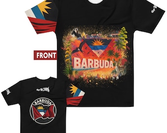 Barbuda Men's Heritage Shirt – Rep Ya Island Flag Tee with Tropical Pride Design