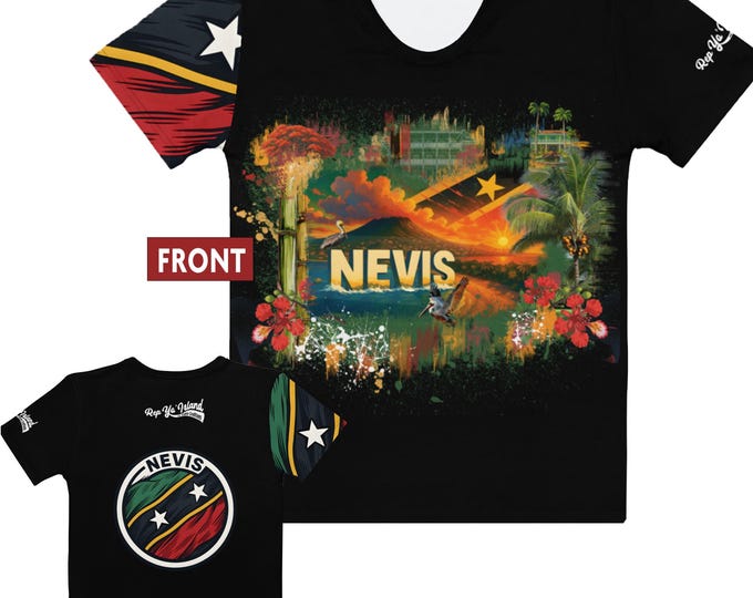 Nevis Women’s Heritage T-Shirt – Rep Yo’ Island Caribbean Pride Tee