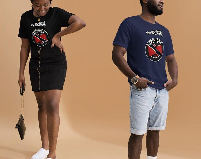 Trinidad Flag T-Shirt – Rep Yo’ Island Emblem Tee by Cubix Cre8tions