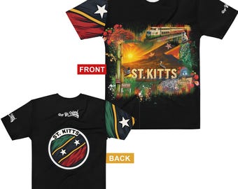 St. Kitts Men’s Island T-Shirt – All-Over Print Caribbean Heritage Tee