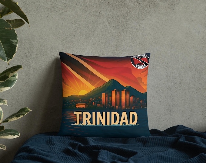 Trinidad & Tobago Double-Sided Throw Pillow | Caribbean Decor in 3 Sizes | Vibrant Island-Inspired Cushion for Home or Sofa