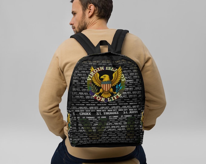 Virgin Islands For Life Backpack – All-Over Print VI Pride Bag