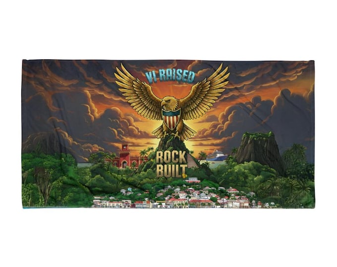 VI Raised Rock Built Beach Towel