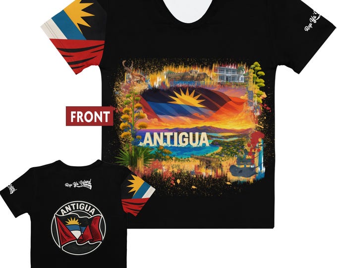 Antigua Women’s Shirt – Rep Yo’ Island Heritage Tee