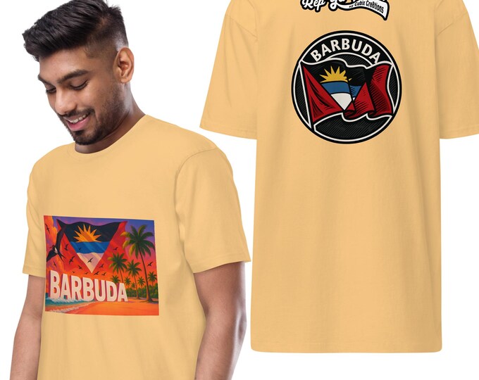 Barbuda T-Shirt: Island Sunset Frigatebird Art - Rep Yo' Island