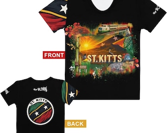 St. Kitts Women’s Island Pride T-Shirt – All-Over Print Caribbean Tee
