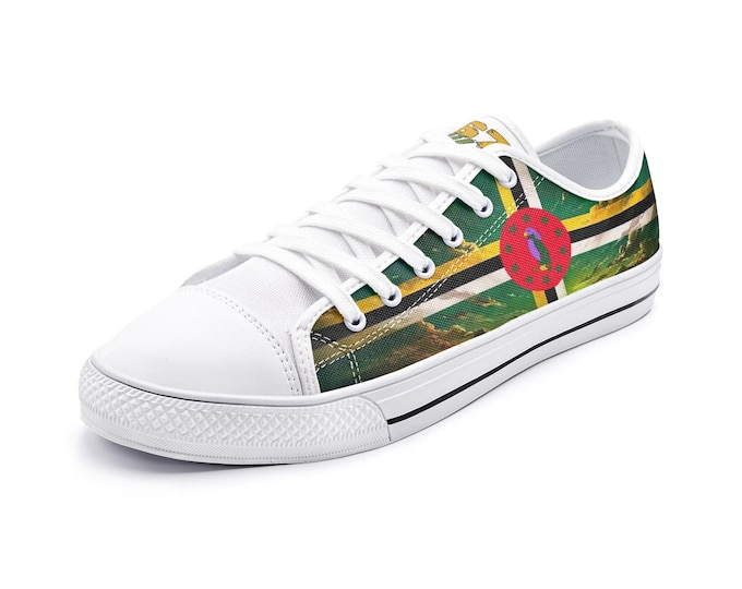 767 Built Dominica Canvas Sneakers – Dominica Flag Low Top Shoes