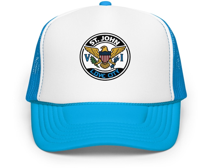 St. John USVI Trucker Hat: Love City Island Pride Snapback