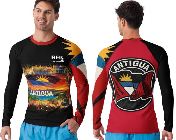 Antigua Rash Guard – Men’s Long Sleeve Island Pride Performance Shirt