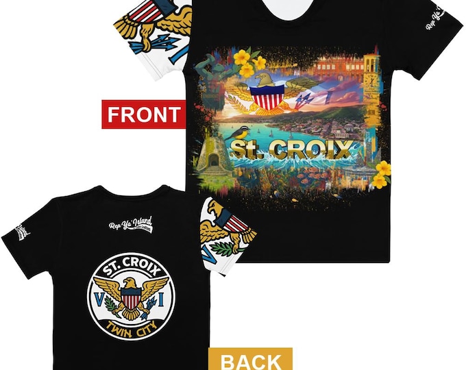 St. Croix Women’s T-Shirt – Caribbean Heritage VI Flag Design
