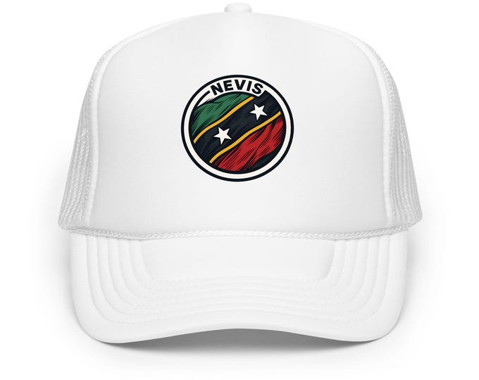 Nevis Trucker Hat: St. Kitts & Nevis Flag Caribbean Snapback