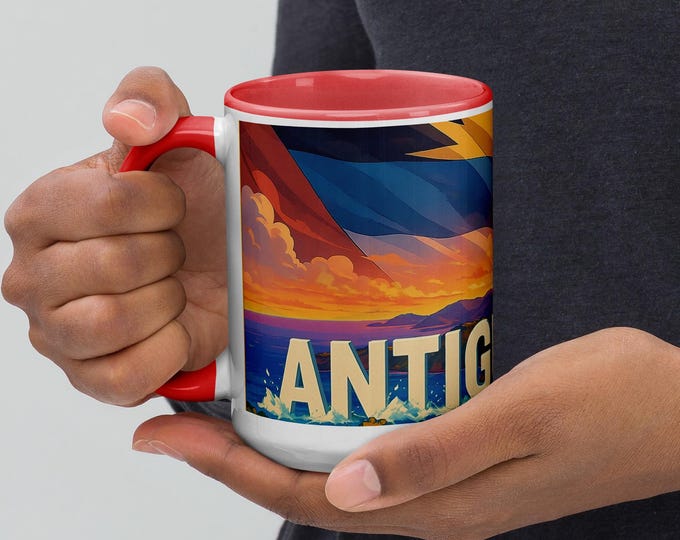 Antigua Coffee Mug: Caribbean Island Pride - Scenic Flag Design