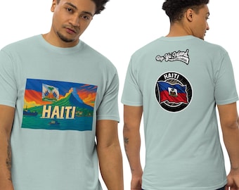 Haiti T-Shirt: Vibrant Island Artwork, Flag Emblem - Cubix Cre8tions