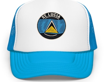 St. Lucia *Foam Trucker* Hat – Island Flag Mesh Cap – Caribbean Snapback Hat