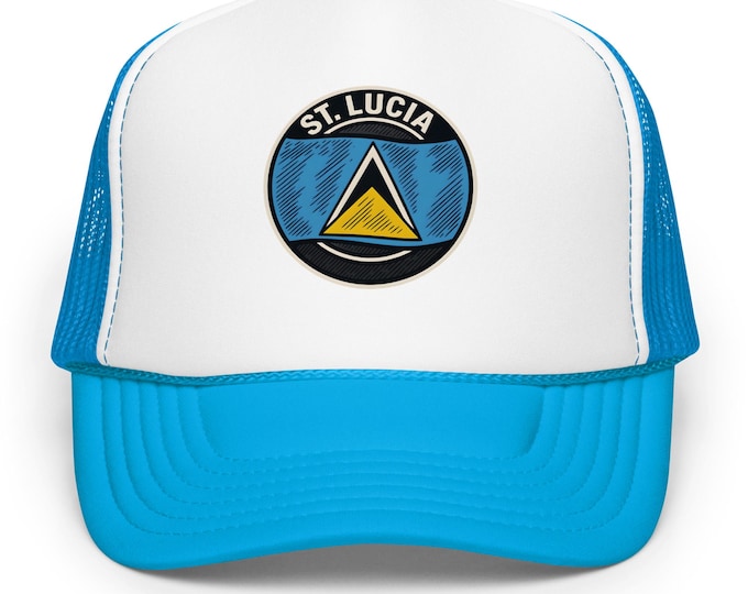 St. Lucia *Foam Trucker* Hat – Island Flag Mesh Cap – Caribbean Snapback Hat