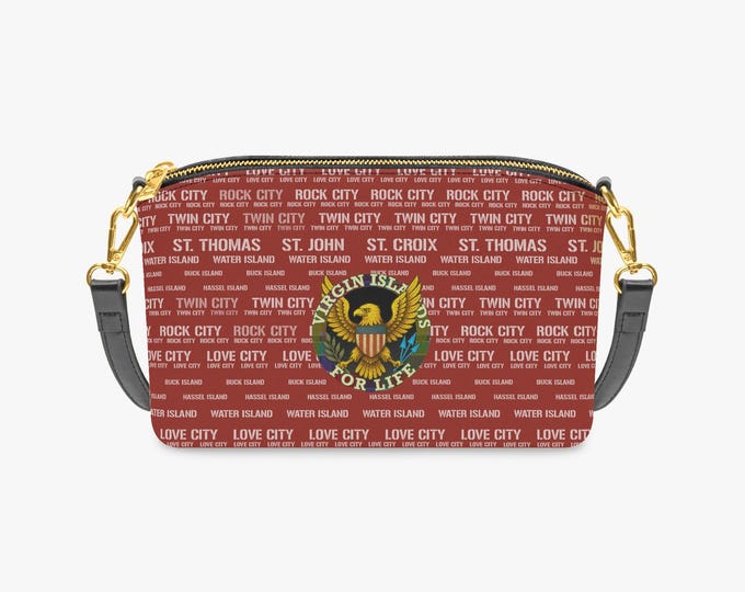Red “Virgin Islands for Life™” Dual Strap Crossbody Bag