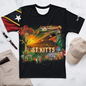 St. Kitts Men’s Island T-Shirt – All-Over Print Caribbean Heritage Tee