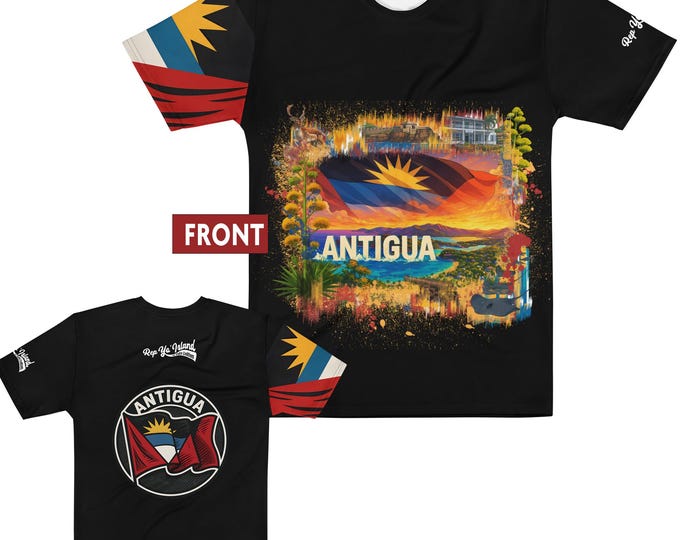 Antigua Men's Heritage Shirt – Rep Yo’ Island All-Over Print Tee