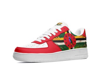767 Built Dominica Red & White Sneakers – Dominica Flag Shoes