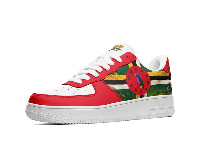 767 Built Dominica Red & White Sneakers – Dominica Flag Shoes