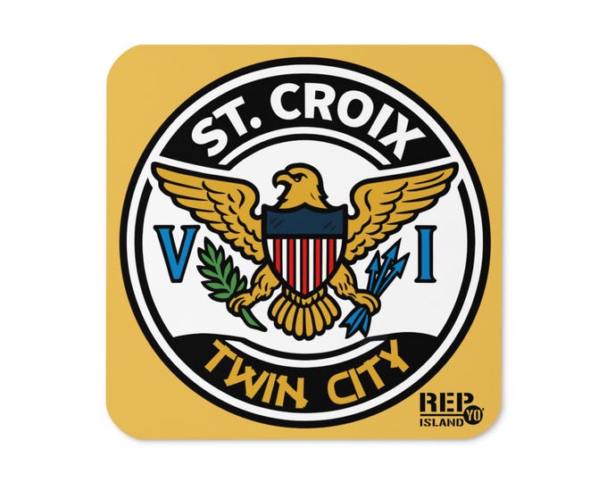 St. Croix Twin City Cork Coaster – USVI Island Pride – Rep Yo Island