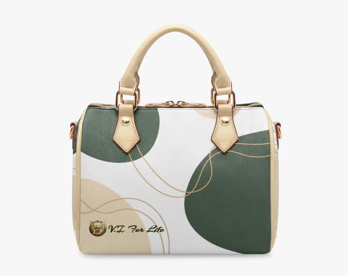 V.I. For Life Modern Abstract Vegan Leather Handbag