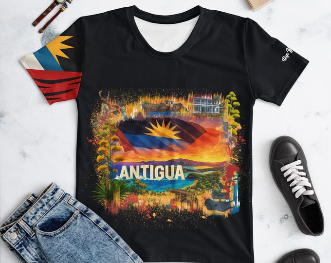 Antigua Women’s Shirt – Rep Yo’ Island Heritage Tee