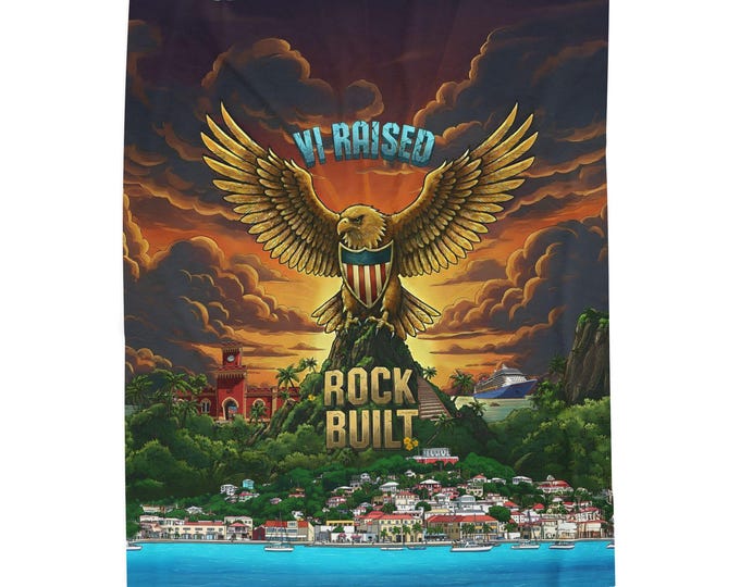 VI Raised Rock Built Blanket | Velveteen Plush Throw