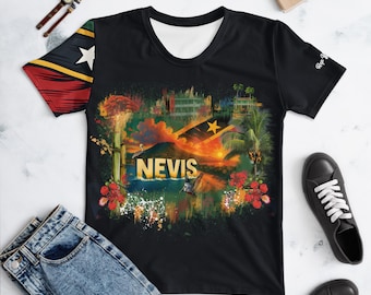 Nevis Women’s Heritage T-Shirt – Rep Yo’ Island Caribbean Pride Tee