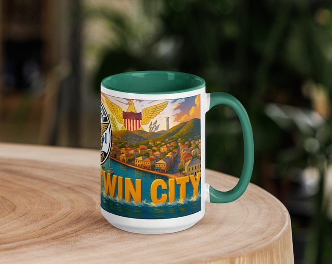 St. Croix Mug: Virgin Islands Flag Art - Colorful Ceramic Coffee Cup