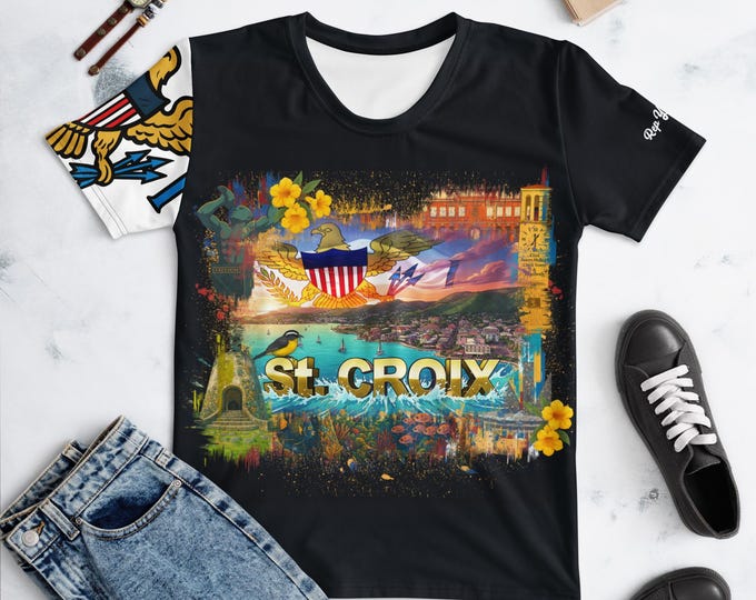 St. Croix Women’s T-Shirt – Caribbean Heritage VI Flag Design