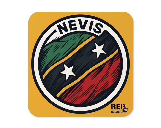 Nevis Island Flag Cork Coaster – Caribbean Pride – Rep Yo Island