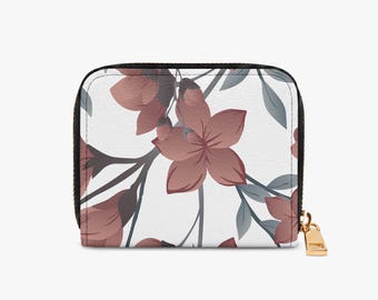 VI in Bloom Compact Wallet – Floral Zip-Around Card & Coin Wallet