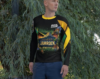 Jamaica Jamrock Rash Guard – Men’s Long Sleeve Performance Shirt