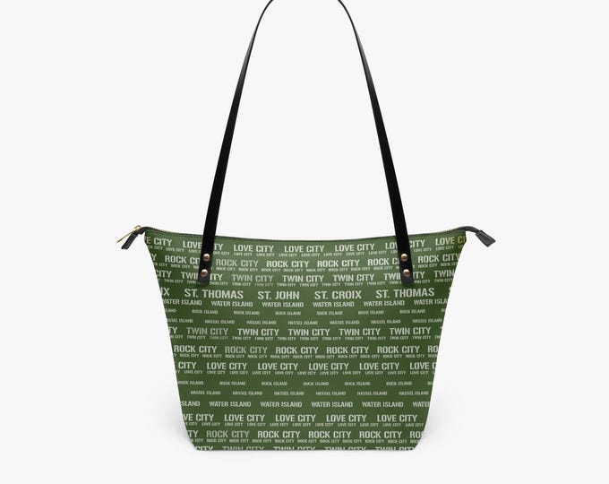 V.I. Legacy Olive Island Names Shoulder Tote Bag