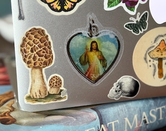 Pegatina de la Divina Misericordia en forma de corazón: Jesús, en ti confío - Vinilo católico para interiores