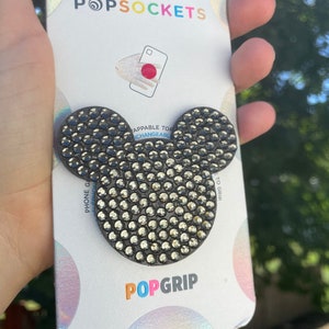 Disney Inspired Mouse Head Bling Black PopSocket Phone Stand