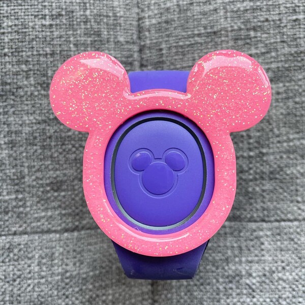 Pink Glitter Mouse MagicBand 2.0 Snap-On Cover