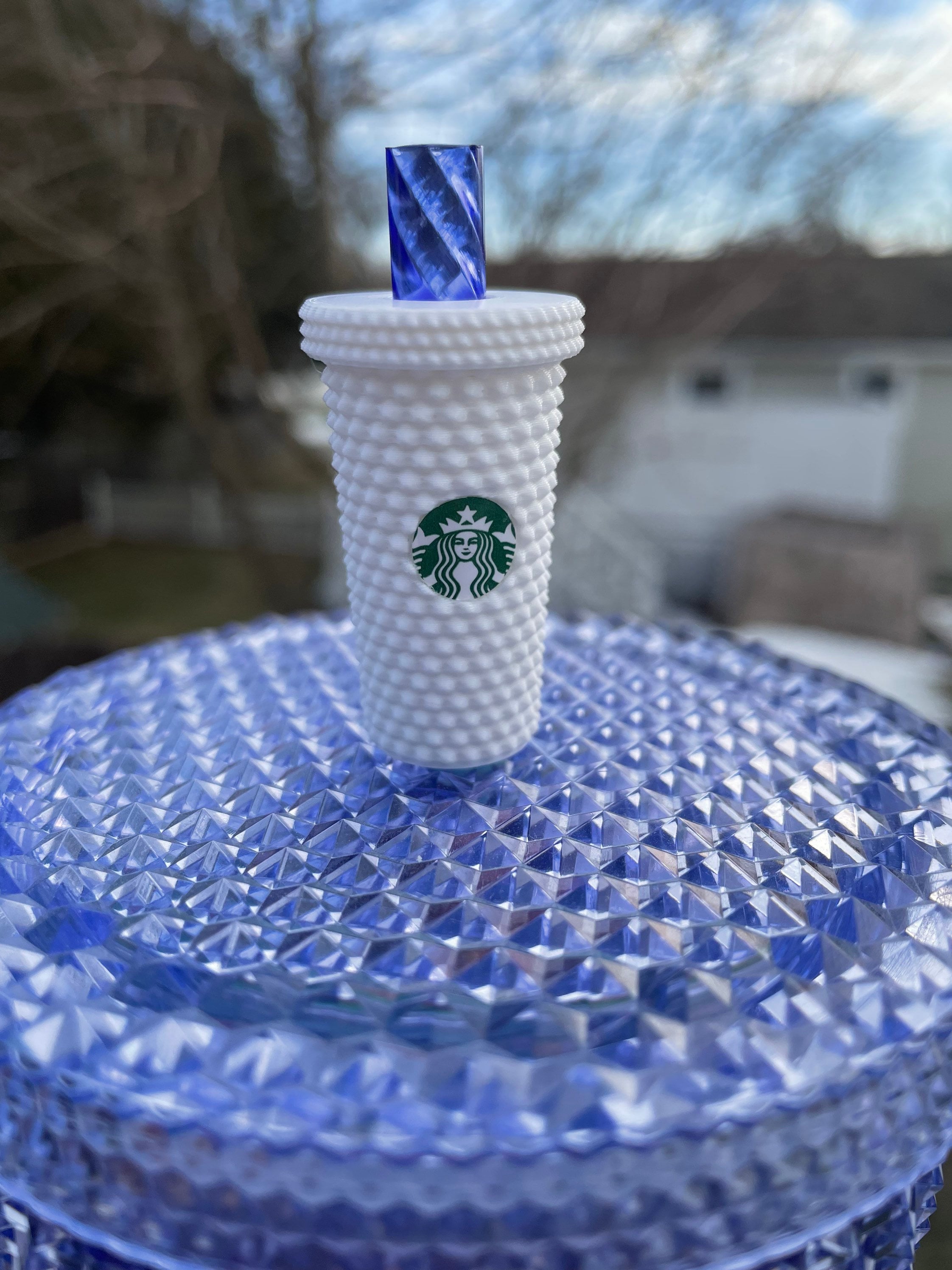 Starbucks Inspired Miniature Studded Tumbler Straw Cover 