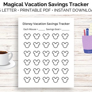 Magical Vacation Fund Savings Tracker, Savings Printable Tracker, Weekly Savings, Savings Fund, Vacation Tracker, Savings Challenge