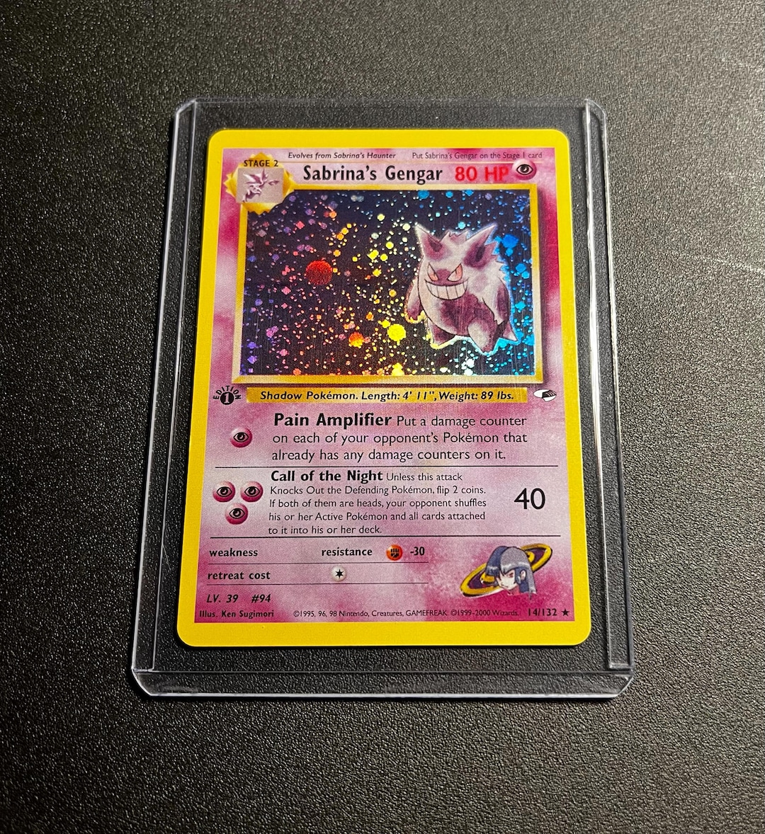 sabrina's gengar pokemon card 1999 Japanese Gym 2 Holo #94 PSA 10 this item offers a spectacular aesthetic for a gallery First Edition Sabrina's Gengar Gym