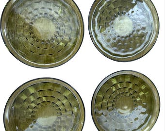 MCM Avocado Green Snackteller Vintage kubistisches Design