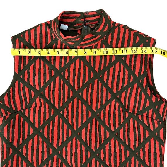 Vintage MOD Shift 60s Mod Geometric Mock Neck Sle… - image 6