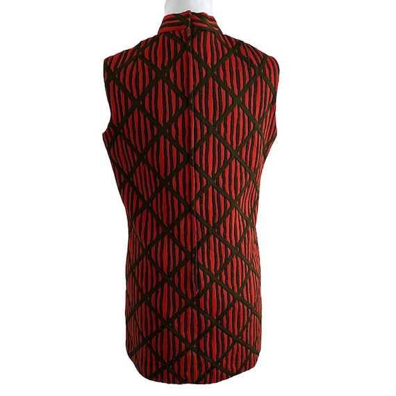 Vintage MOD Shift 60s Mod Geometric Mock Neck Sle… - image 3